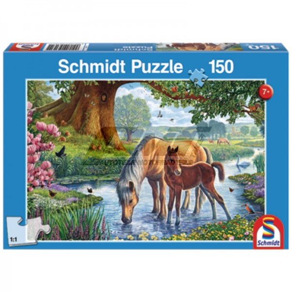 Schmidt Spiele Puzzle 56161 Pferde am Ba #51683