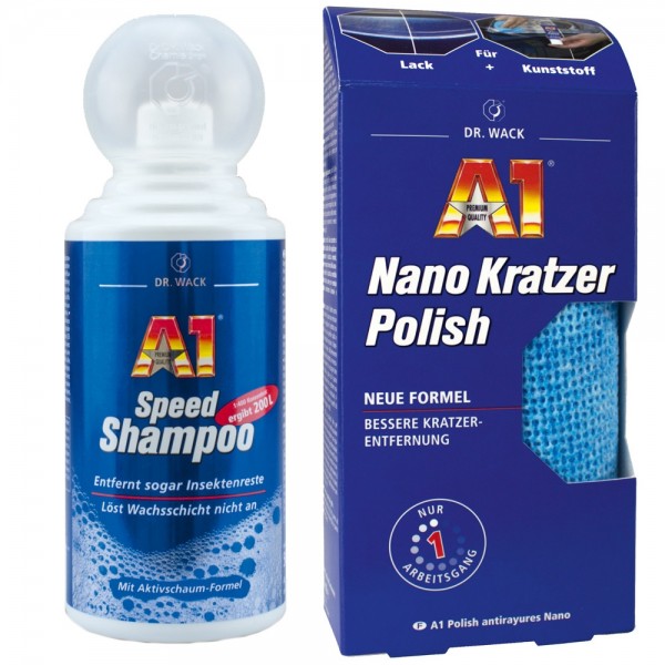 A1 Speed Shampoo 500ml 2760 + A1 Nano Kratzer Polish 50ml 2714 von Dr Wack