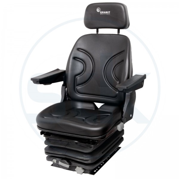 Granit Sitz - Schleppersitz PVC Kunstleder Traktorsitz schwarz